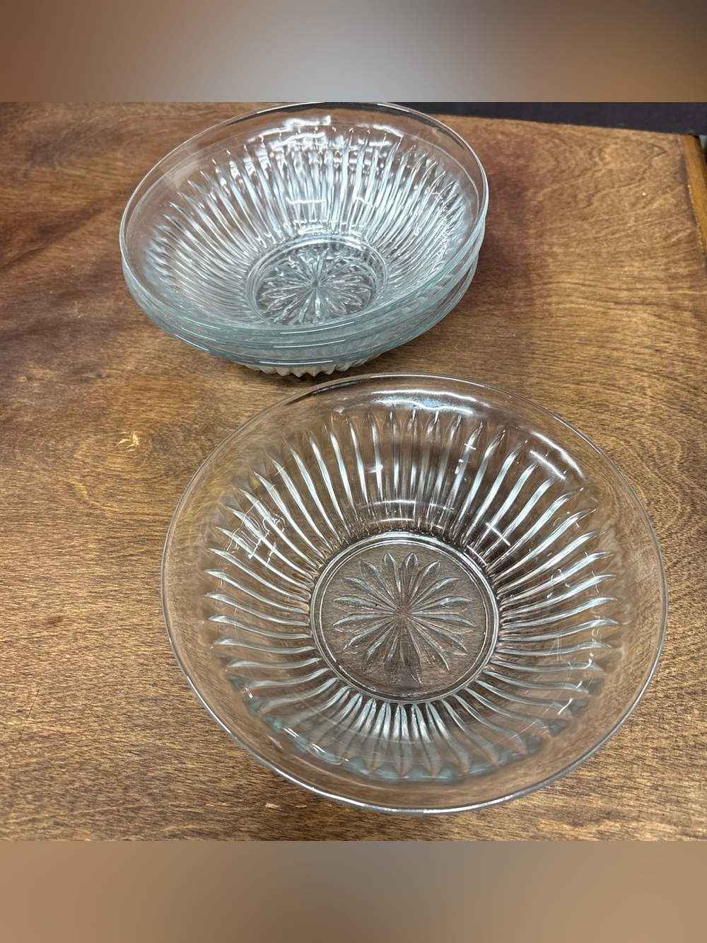 Clear Pressed Glass Bowls - Set of 4